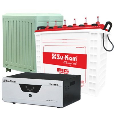 Falcon 2500 and 2pcs Su-kam Big Warrior TT24036 and Non Brand Trolley